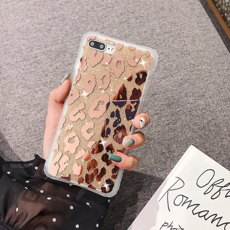 1 Зеркальный Леопардовый принт чехол для iPhone X XS 7 8 Plus 6 6s мягкий TPU золотой блестящий чехол Для iPhone 7 8 Plus 6s X XS 7 8 Plus 6 6s - Цвет: 1