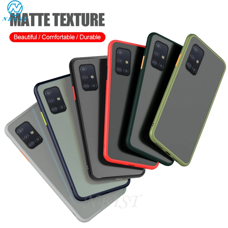 Матовый противоударный чехол для Samsung Galaxy A01 A11 A21S A31 A51 A71 M12 A12 A42 A02S A32 4G A52 A72 S20 FE 5G S21 +