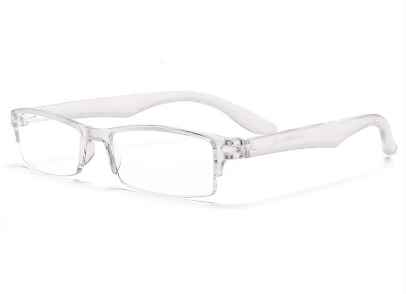 YOOSKE, полуоправа, очки для чтения, очки для дальнозоркости, для женщин и мужчин, по рецепту, дальний прицел, увеличительные очки с тканью - Цвет оправы: Белый