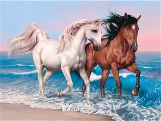 Картина из страз с изображением лошади полная квадратная вышивка стразами рисунков животных Картина 5D Diy мозаика украшения для дом из горного хрусталя