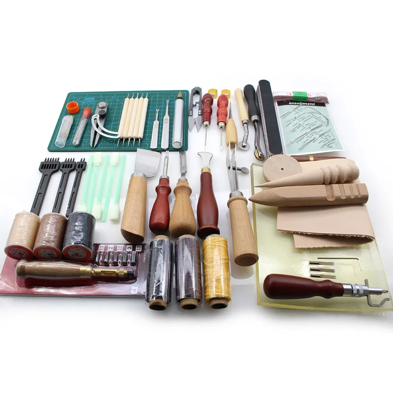 Leather Tools Sets with Wide Shovel Cutting Edge Grooving Belt Punch Leather Cut Knife Leathercraft Patchwork Tool DIY New