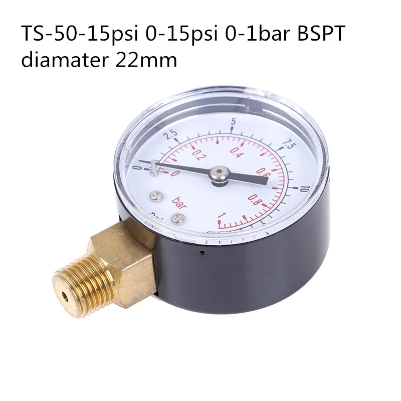 Low pressure gauge for fuel air oil gas water 50mm 0-15 PSI 0-1 bar 1/4 B Ysoa 