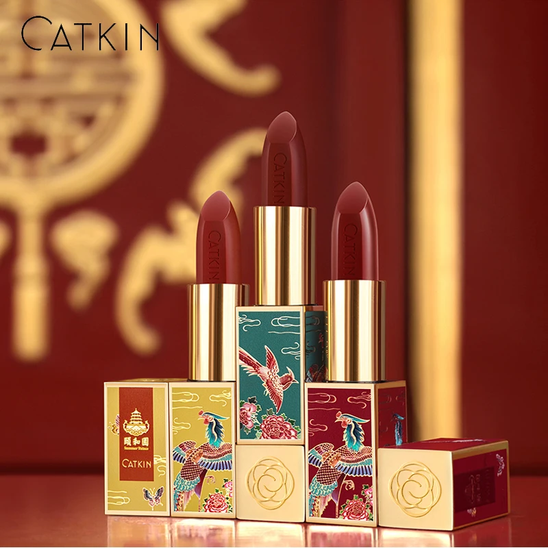 CATKIN  Lipstick 3 colors Smooth Soft Matte Texture Protects Lip Skin Women Fashion Makeup Gift Beauty Lips Lip Makeu 3.6g