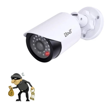 

Outdoor Fake Bullet Camera Blinking Led Light Surveillance Dummy Security Waterproof Camera Simulation CCTV indoor Fake Camera