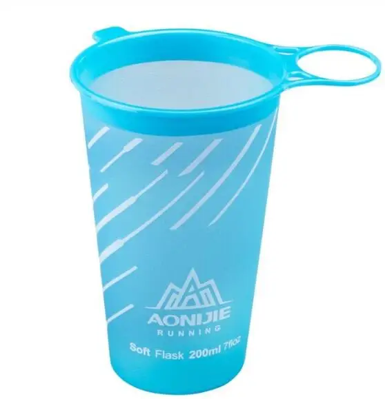 200ml sky blue AONIJIE 250 мл 500 мл мягкая колба складная бутылка для воды TPU бесплатно для бега гидратация Пакет Поясная Сумка жилет - Цвет: 200ml sky blue