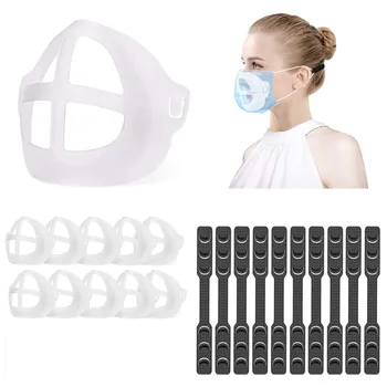 

Mascarilla 10pc Adult Washable 3d Face Mask Fashion Inner Support Frame,adjustable Ear Strap Accessories Mouth Caps Washable