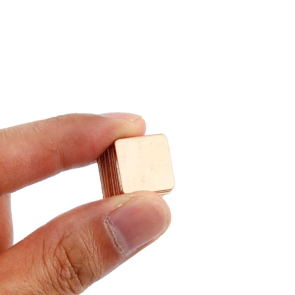 10 Pure Copper Brass Heatsink Shim Thermal Pad Barrier for Laptop Graphics Card 15x15mm Fast Thermal Dissipation