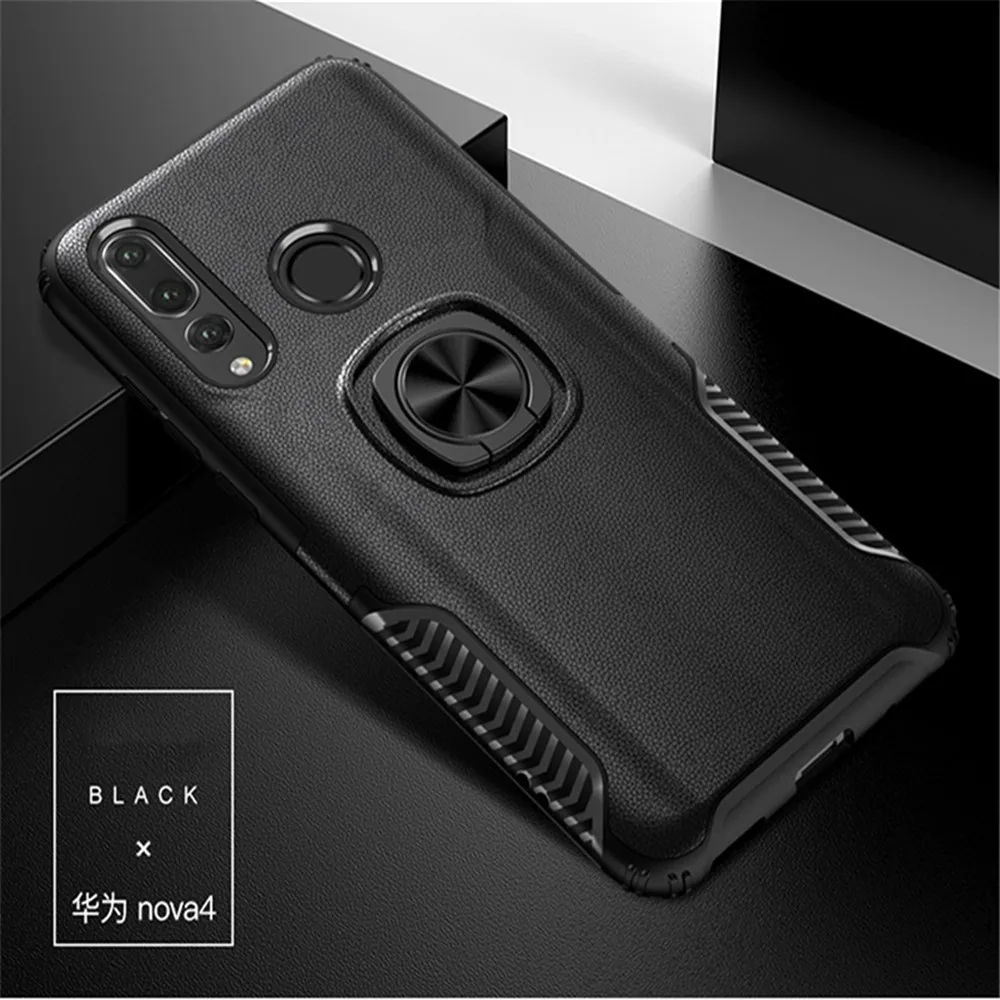 For Huawei Nova 5i 5 Pro 5T 4E 4 3i 3E 3 Dual Layer Hybrid Anti Shock Magnet Finger Ring Cover on i E | Мобильные телефоны и