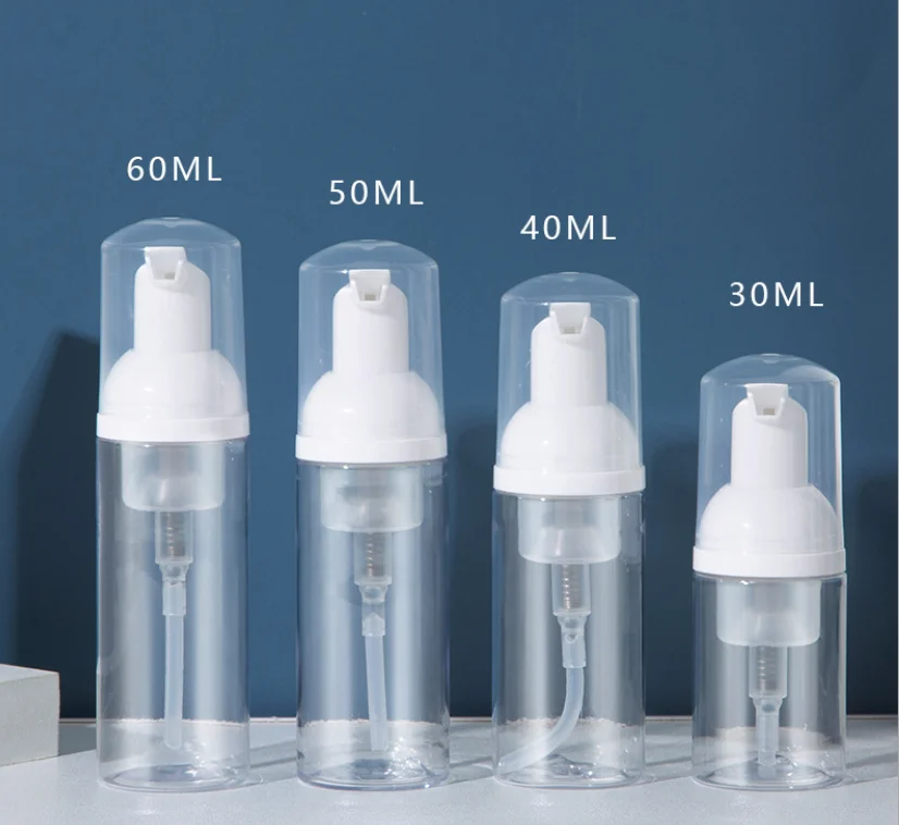 50pcs 30/40/50/60ml Plastic Foam Pump Bottle Empty Face Eyelashes Cosmetic Bottle Cleaner Soap Dispenser Foam Refillable Bottle