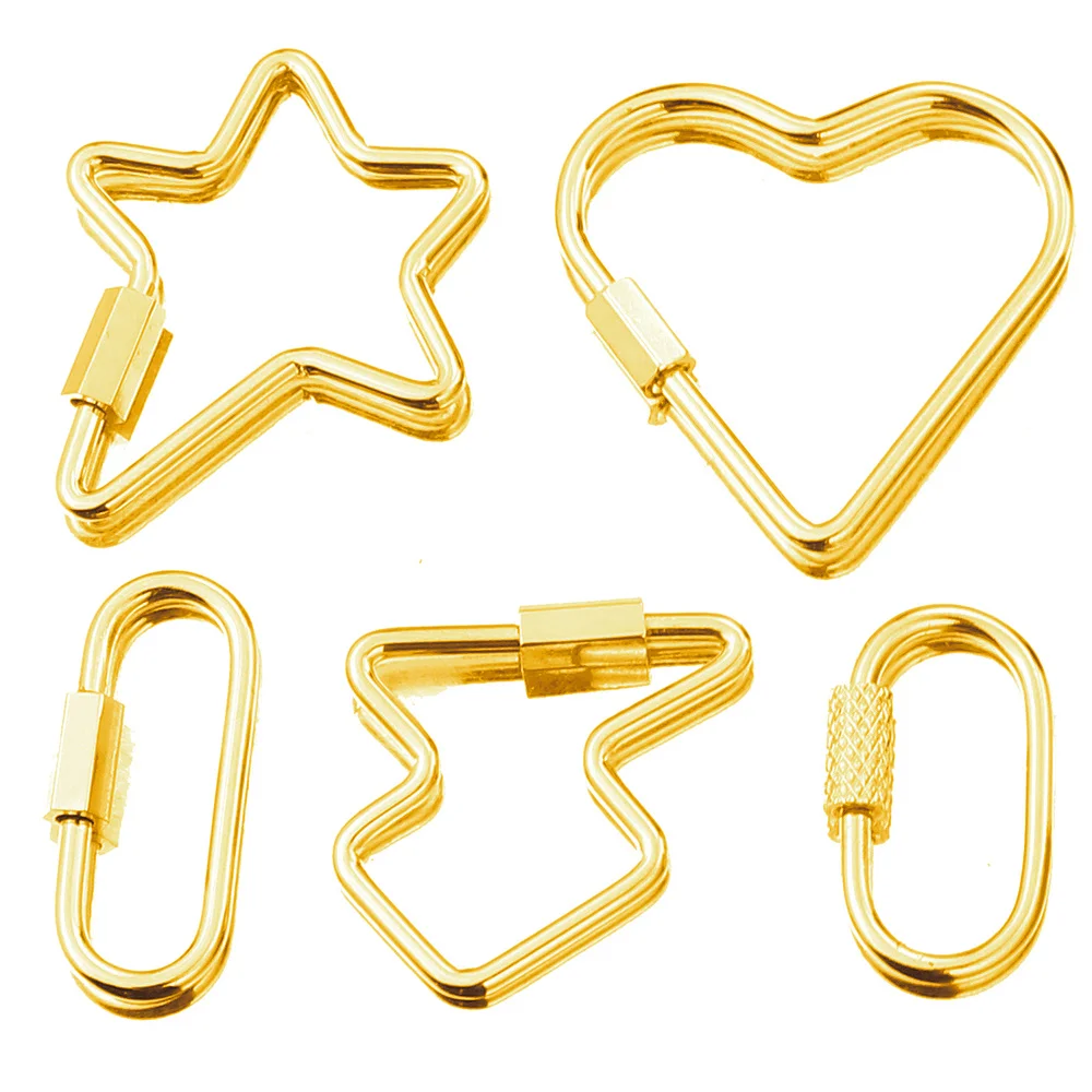 

Gold Stainless Steel DIY Jewelry Making Popular Hanging Chain Lock Hook Spiral Clasps DIY Necklace Bracelets Hand Made Supplies