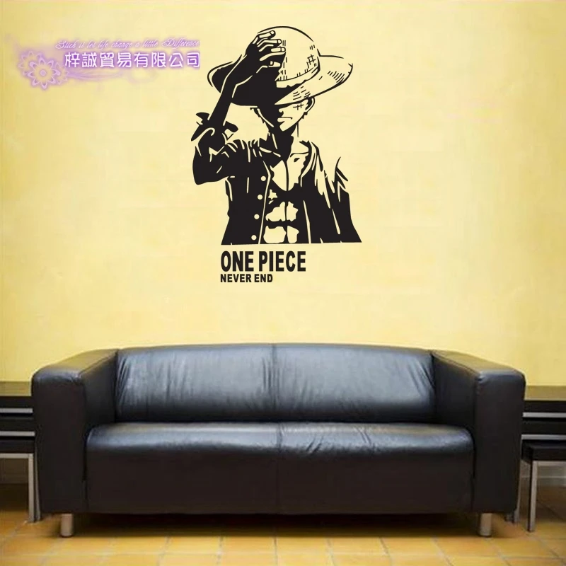 DCTAL ONE PIECE Luffy Decal Japanese Cartoon Wall Sticker Vinyl Decal Decor Home Decorative Decoration
