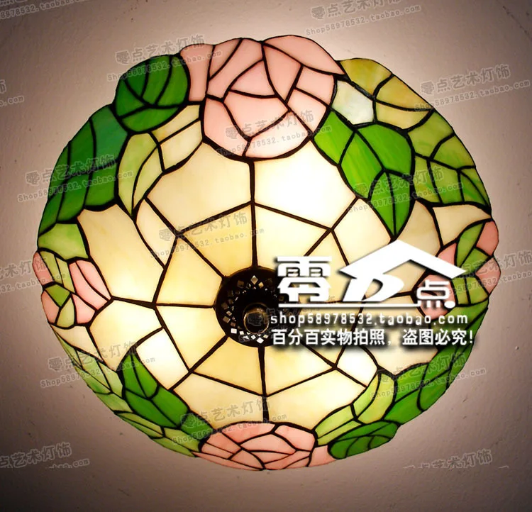 

Tiffany style Continental rose garden Ceiling lamp