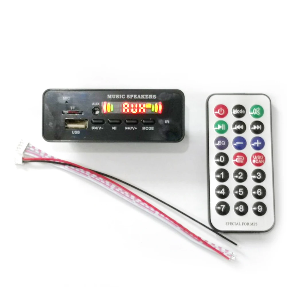 5 в 12 В Автомобильный Bluetooth MP3 WMA USB/SD/FM/AUX декодер плата аудио модуль цветной экран Автомобильный MP3 динамик