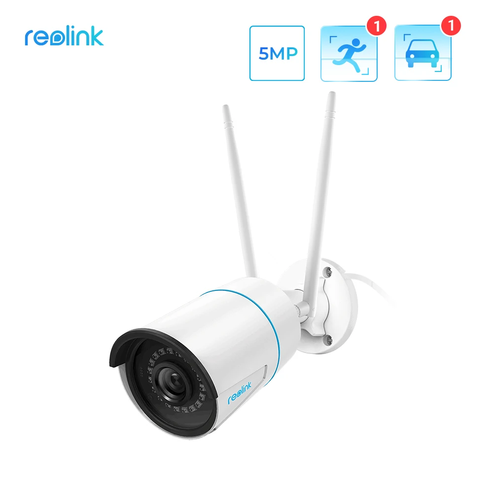Reolink 5MP Human/Car Detection WiFi Camera 2.4G/5Ghz Night vision Onvif SD card slot 256GB Waterproof Smart Home Cam RLC-510WA