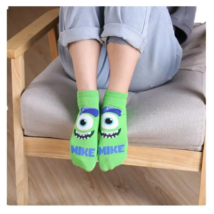 Disney Cotton Socks Breathable Cartoon Stitch Minnie Mickey Mouse Woman Girls Fashion Boat Socks Ankle Low Anime Sock women socks