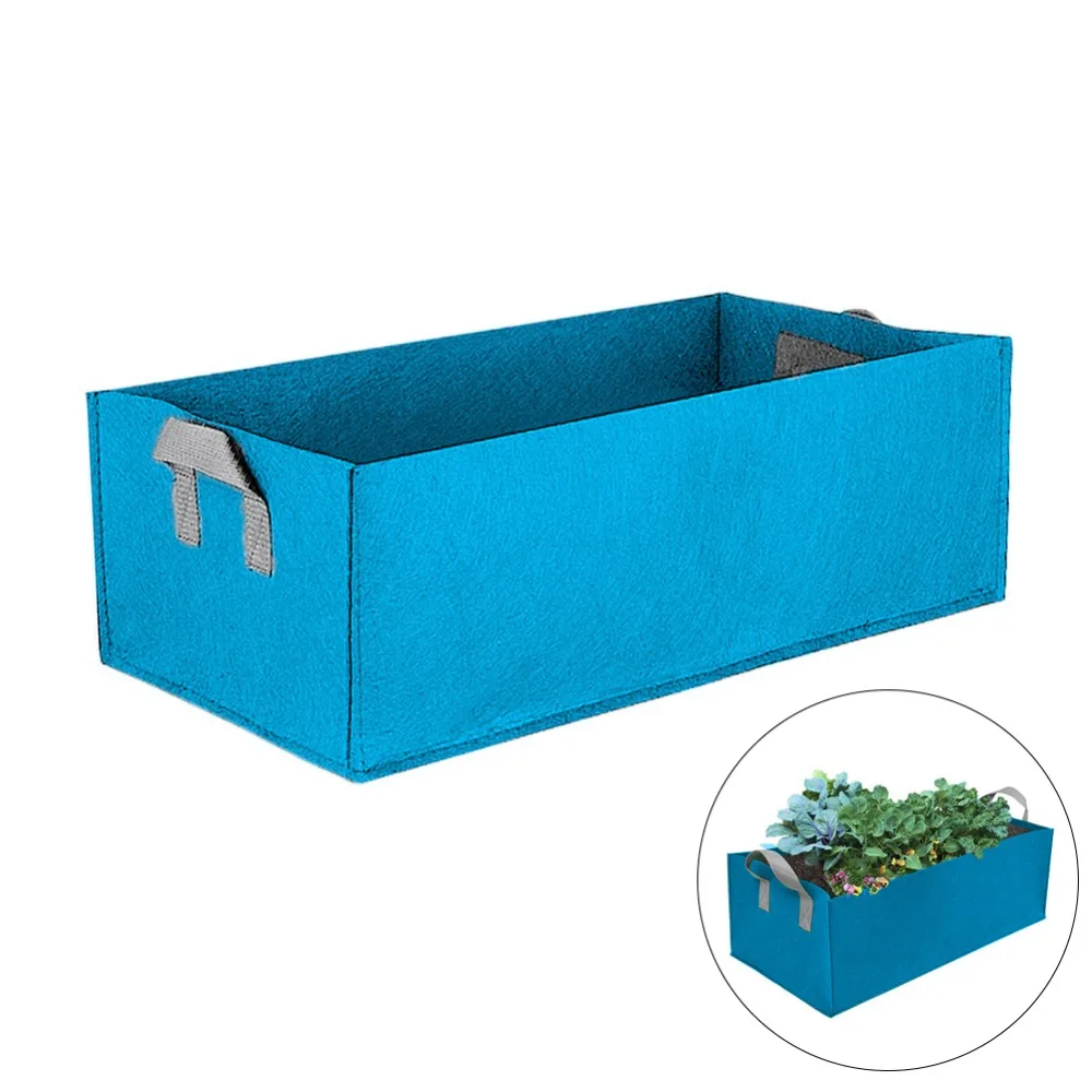1pcs Fabric Raised Garden Bed Square Felt Garden Flower Grow Bag Vegetable Planter Pot with Handles Planting Bag