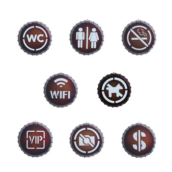 

New 8PCS Retro LED Neon Bottle Cap Advertising Signboard for Family Bar Pub Restaurant Cafe Wall Decoration Gift Shop Light Boar