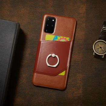 

Vintage Genuine Leather Back Case Cover For Huawei P40/ Pro Luxury Splice Finger Ring Holder Stand Case For Huawei P40 Pro Coque