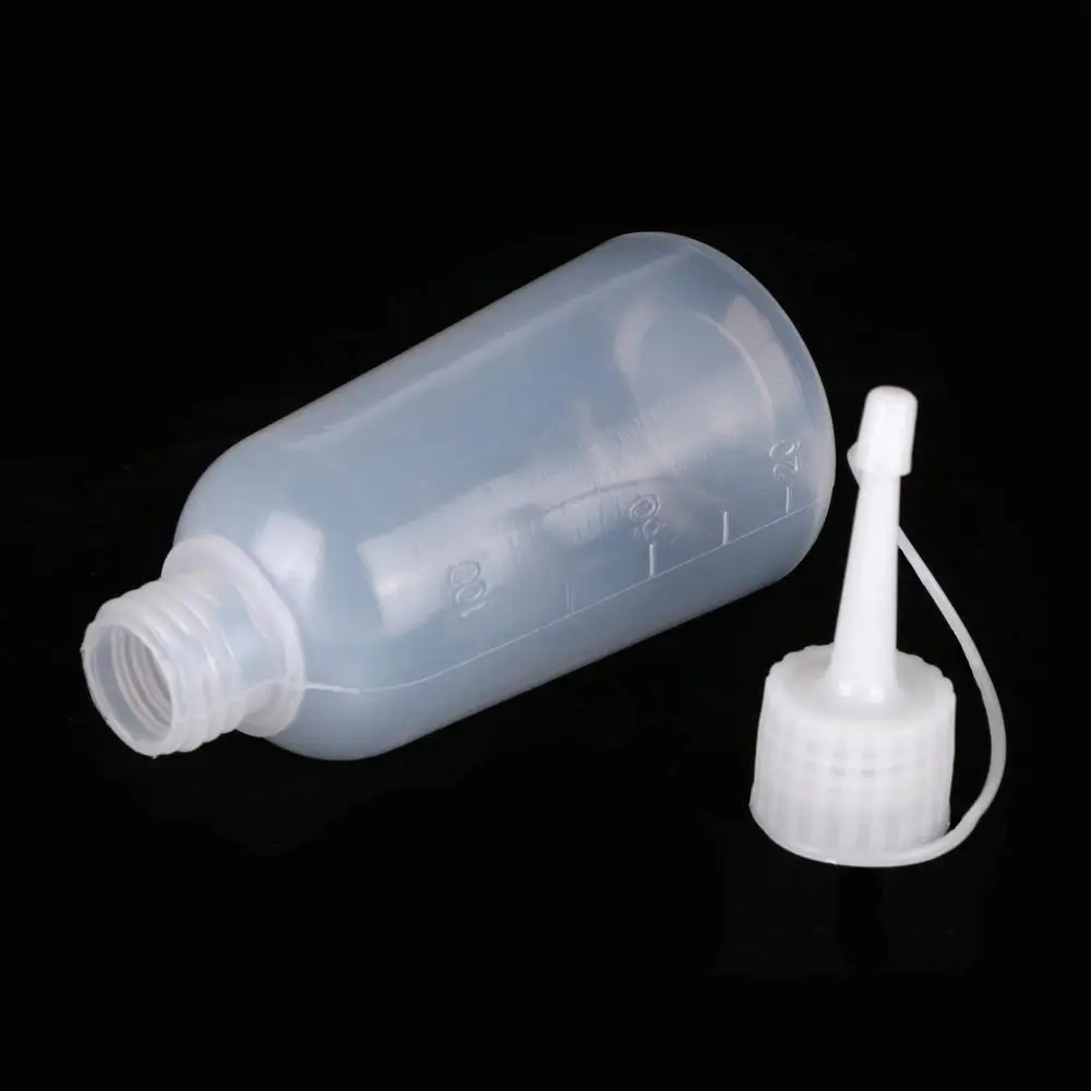 5pcs/Set 100ml Plastic Clear Tip Applicator Bottle LDPE Needle-nosed Scale Squeeze Bottle Cap Crafts Art Glue Dispensing
