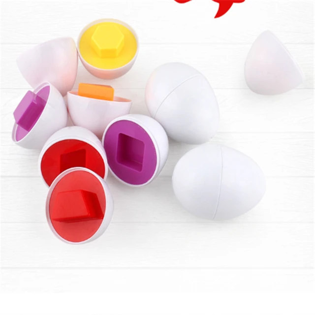 6PCS Montessori Learning Education Math Toys Smart Eggs 3D Puzzle Game For Children Popular Toys Jigsaw Mixed Shape Tools 5