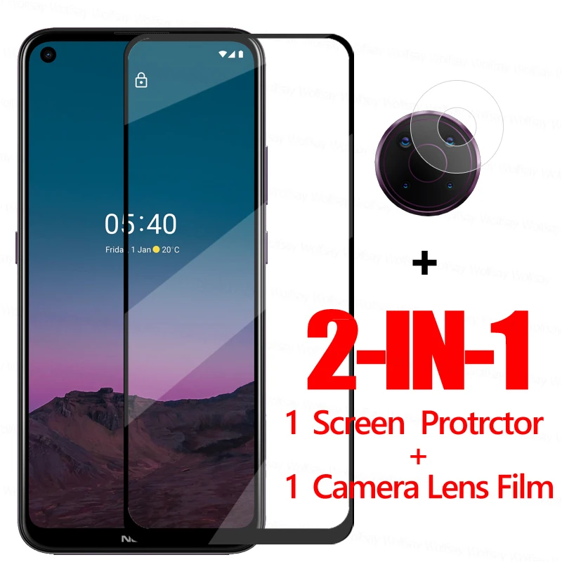 

Wolfsay Full Glue Glass For Nokia 5.4 Screen Protector Tempered Glass For Nokia 5.4 Protective Phone Film For Nokia 5.4 3.4 2.4
