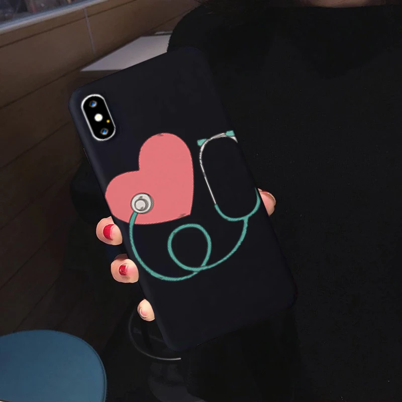 GYKZ мультфильм медицина Доктор Медсестры чехол для телефона для iPhone XS MAX 11 Pro X XR 7 8 6 6s Plus Письмо печати мягкий силиконовый задний Чехол