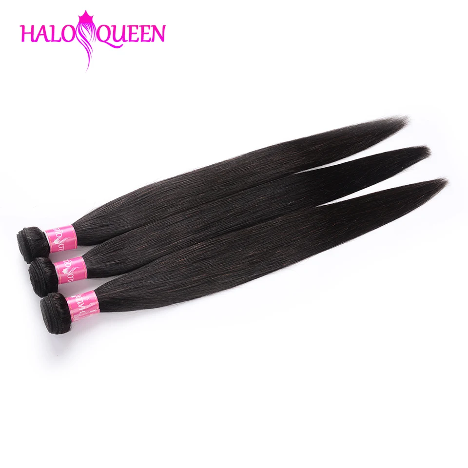 HALOQUEEN, 3 предмета, прямые пряди для волос, перуанские натуральные человеческие волосы, пряди 8-30 дюймов, прямые пряди для наращивания волос