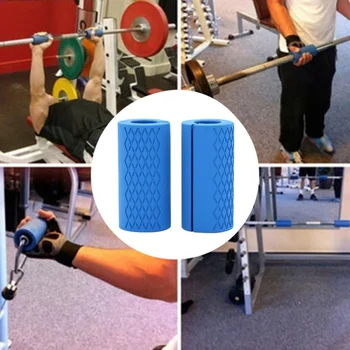

New Dumbbell Fat Barbell Grips Bar Handle Pull Up Weightlifting Support Silicon Anti-Slip Protect Pad Bicycle Accessories/