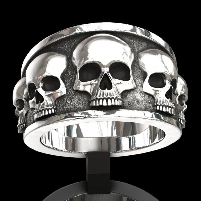 

Fashion Carbide Skull Rings Band For Men Stainless Steel Hip Hop Boutique Creative Retro Party Birthday Gift For Boy Jewelry