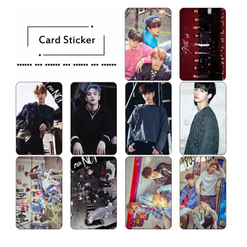

10PCS KPOP Stray Kids BANG CHAN KIM WOO JIN LEE MIN HO SEO CHANG BIN Post Card Sticker Card Bus Sticker Card LJJ09