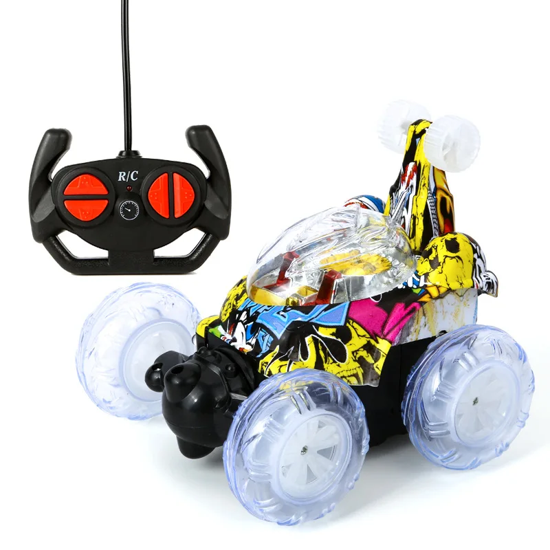 

Wireless RC car Rolling Stunt car Invincible Tornado Twister Remote Control Truck 360 Degree Spinning Flip LED Color Flash Music