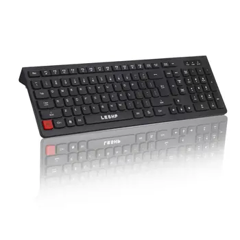 

LESHP Ultra-thin Chocolate Wired Keyboard Desktop Office Home Games Slim Mute Computer 104 Keys Full-size Ergonomic Design