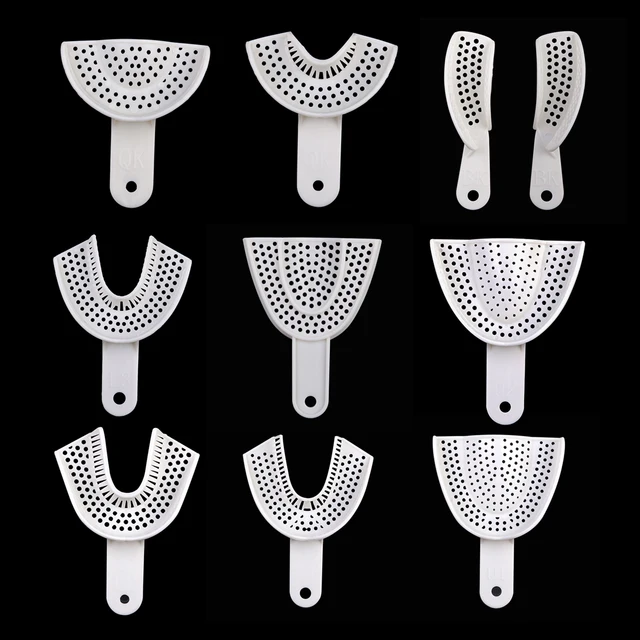 10Pcs/set Dental Impression Plastic Trays Without Mesh Tray Dentist Tools Dentistry Lab Material Teeth Holder Trays