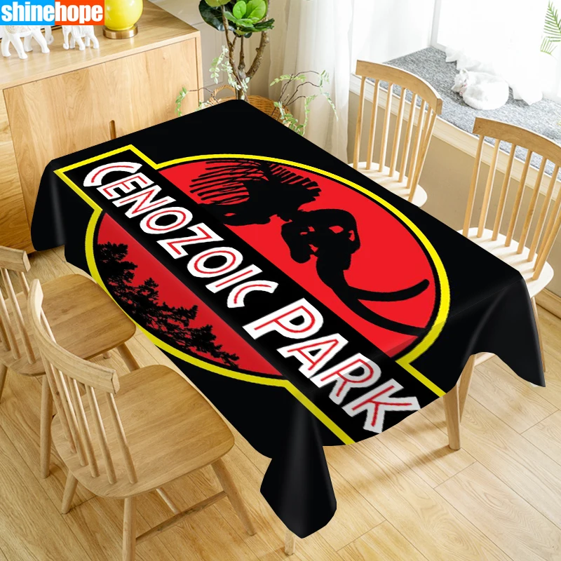 Custom Jurassic Park Table Cloth Holiday Party Waterproof Oxford Fabric Rectangular Tablecloth Home Party Tablecloth 4