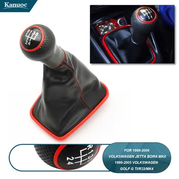 

Car Styling 5 Speed Manual Gear Shift Knob Lever Gaiter Cover Leather Replacement Kit For Volkswagen Golf GTI R32 MK4 Jetta Bora