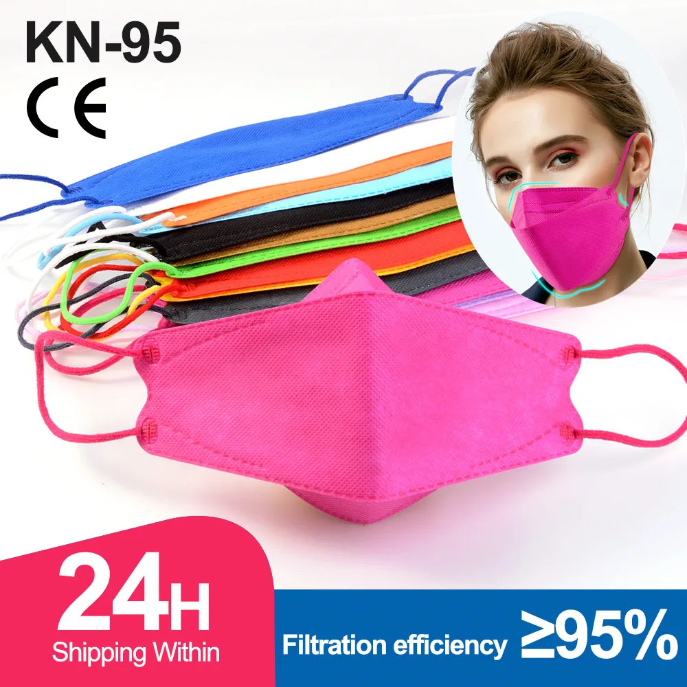 Mascarillas de 4 capas para adultos ffp2 kn95 fpp2, Máscara protectora facial fpp2kn95, con filtración, Rosa fp2, Homologada, 50 Uds.