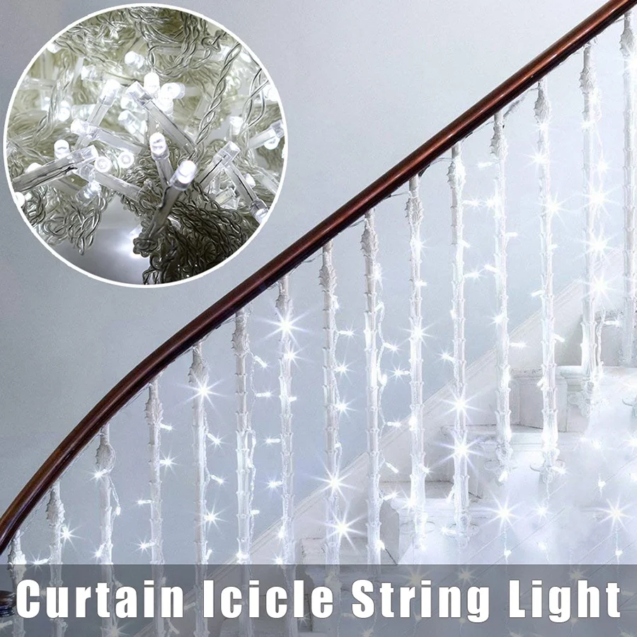 

9M x 3M 900-LED Warm White Light Romantic Christmas Wedding Outdoor Decoration Curtain String Light US Standard ZA000933