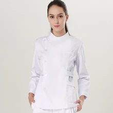 Костюм медсестры с разрезом, с длинным рукавом, Женский медицинский костюм, униформа Enfermero, медицинская форма