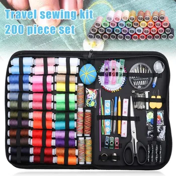 

Newly 200pcs Portable Sewing Supplies Set Needle Thread Kit Anti-Scratch Durable Sewing Case for Adults Home Repair DIY