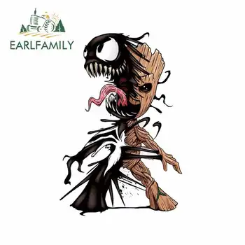 

EARLFAMILY 13cm x 8.9cm for Venom E Groot Motorcycle Car Bumper Window Stickers Anime Decals Fashion Scratch-proof Decoration