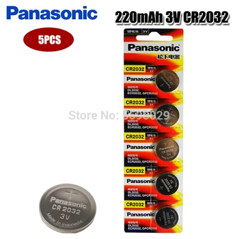 Batería Para PANASONIC cr2032 3v, para reloj pila de botón, ordenador, cr 2032, compatible, 5 uds.
