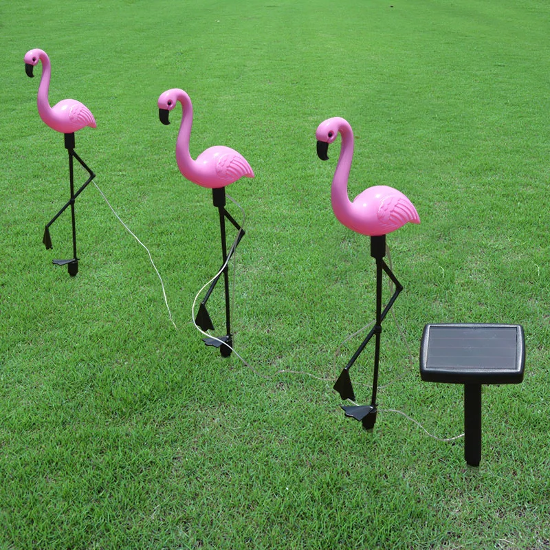 

Solar Model Flamingo Lamp Triple Outdoor Courtyard Pool Pond Floor Outlet Lawn Lamp