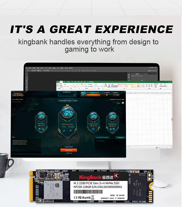 KingBank SSD m2 NVME 1 ТБ 512 ГБ 256 128 M.2 PCIE nvme Внутренний твердотельный жесткий диск для