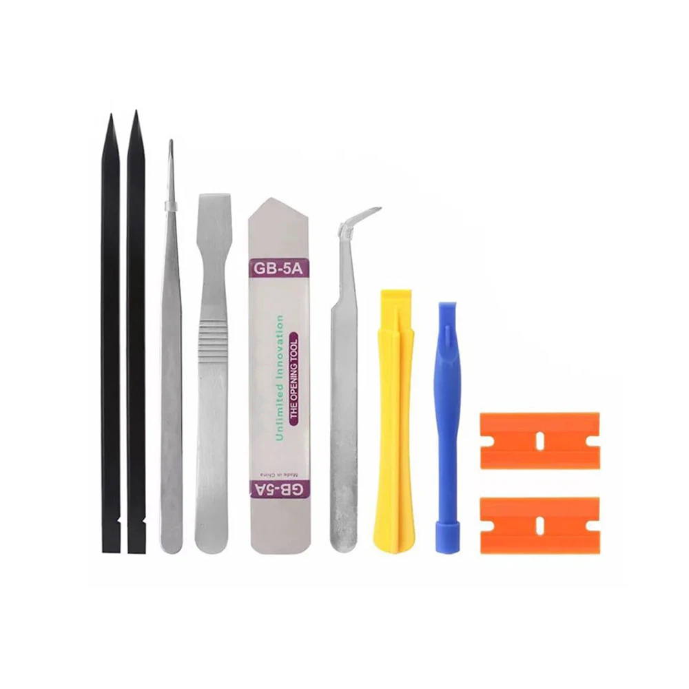 10Pcs/set Mobile Phone Repair Opening Pry Disassemble Tools Set Spudger Tweezer Kit