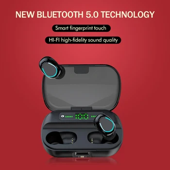 

TWS Bluetooth Earphones Touch Wireless Earbuds with LED Power Display Case 3D Stereo Sound IPX5 Waterproof Whit Charging Box