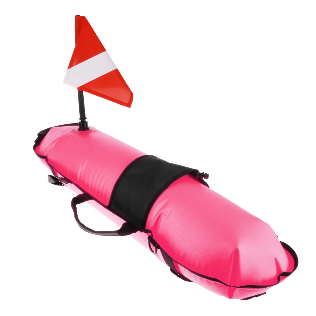 Pro Scuba Diving Inflatable Surface Marker Buoy Float with Dive Flag Snorkeling Freediving Safety Equipment