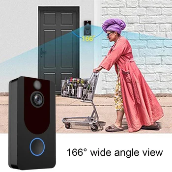 

1080P Smart Video Door Bell WiFi Wireless Talkback Door Ring Bell Two-way Audio Motion Detection Night Vision Remote Recording