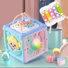 Jouet Musical éducatif pour bébé, tambour multifonction, cubes, blocs en forme de Cube, trieur pour enfants, apprentissage précoce, jouets musicaux en cadeau