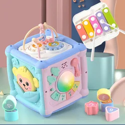 Jouet Musical éducatif pour bébé, tambour multifonction, cubes, blocs en forme de Cube, trieur pour enfants, apprentissage précoce, jouets musicaux en cadeau 