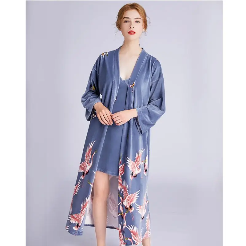Женские зимние Бархатные пижамы, банный халат, ночная рубашка без рукавов, одежда для сна